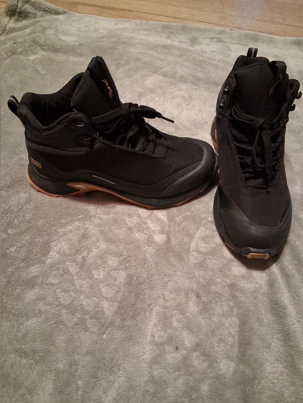 R CORD Waterproof Black Brown Hiking Boots Size 9